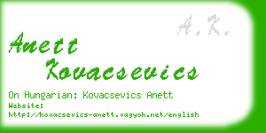 anett kovacsevics business card